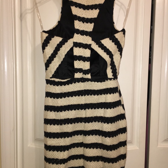 NWT Fabrik Beige and Black Stripe Dress - Picture 4 of 5